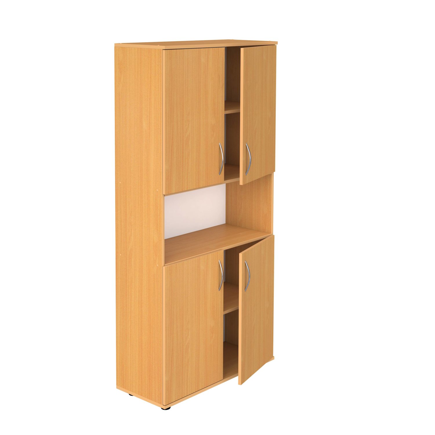 Шкаф для документов закрытый с нишей(840*360*1805мм), цвет дуб Аттик